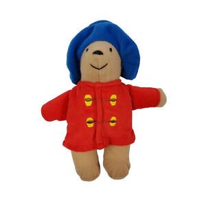 Eden Paddington Bear Plush Shaker Rattle Vintage 8 Inches Red and Blue